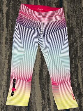 Size L Zoot Iron Man Ombre Rainbow Stripe Active Leggings - Multicolor